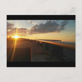 Cartão Postal pôr do sol da praia em Nantasket