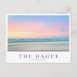 Cartão Postal pôr do sol de abstrato na praia em Haia