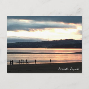 Cartão Postal Pôr do Sol de inverno em Exmouth Postcard
