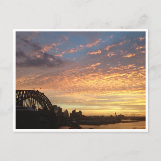 Cartão Postal pôr do sol de sydney (Frente)