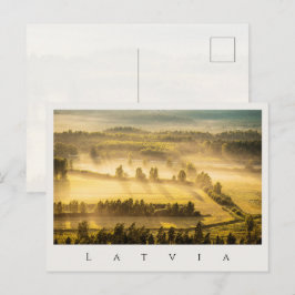 Cartão Postal Pôr do sol dourado sobre Vidzeme, Letônia