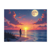 Pôr do sol e lua nascente