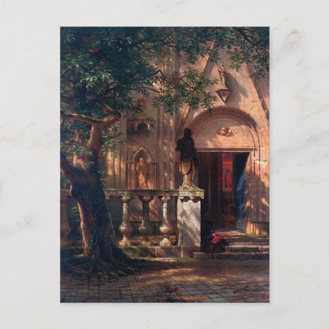 Cartão Postal Pôr do sol e sombra por Albert Bierstadt (Frente)