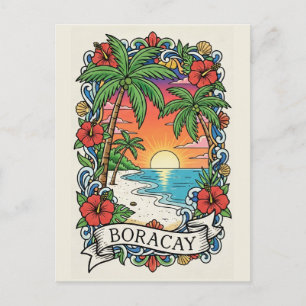 Cartão Postal Pôr do sol em Boracay Filipinas