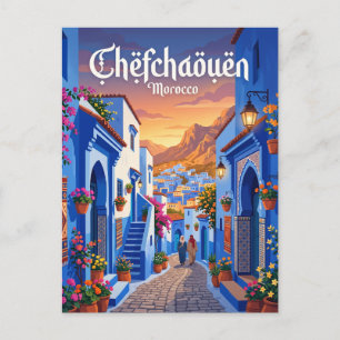 Cartão Postal Pôr do sol em Chefchaouen Marrocos