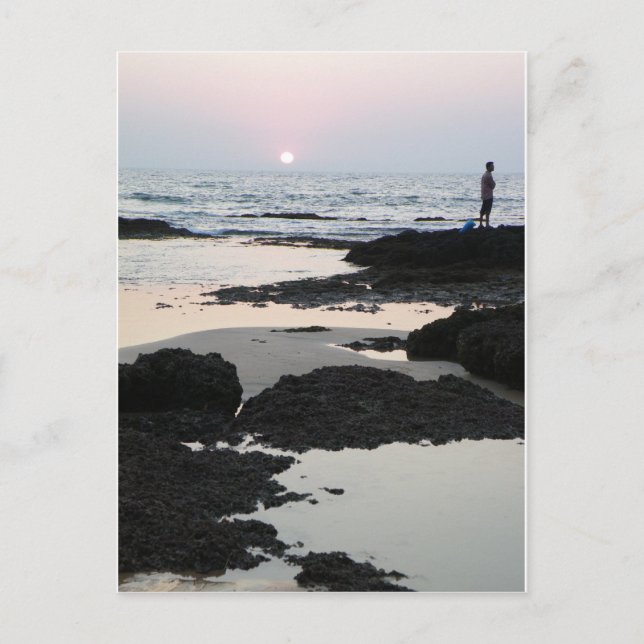Cartão Postal pôr do sol em Goa (Frente)