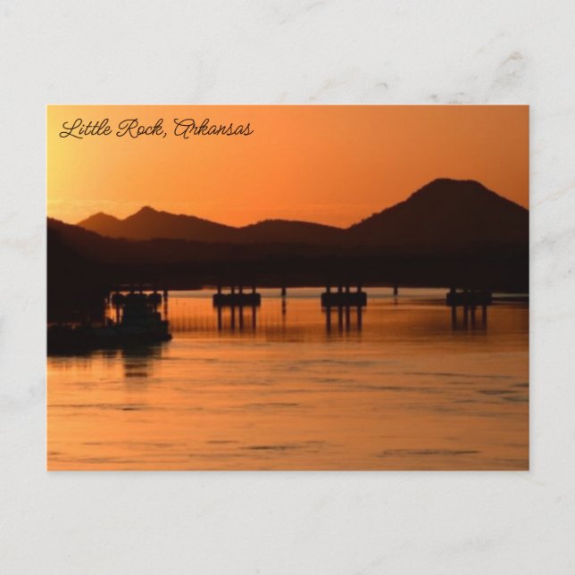 Cartão Postal Pôr do sol em Little Rock, Arkansas (Frente)