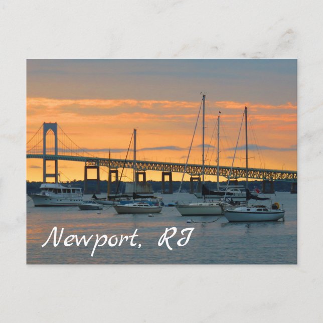 Cartão Postal Pôr do sol em Newport, Rhode Island (Frente)