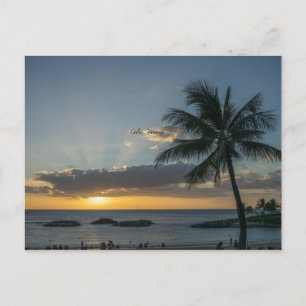 Cartão Postal Pôr do sol em Oahu, Havaí