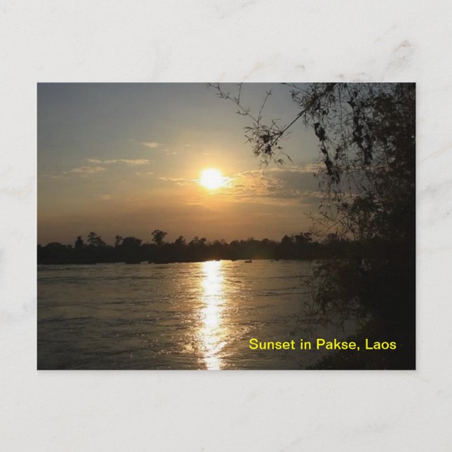 Cartão Postal Pôr do sol em Pakse (Frente)