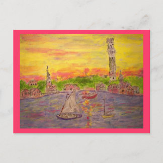 Cartão Postal pôr do sol em provincetown Paz na Terra