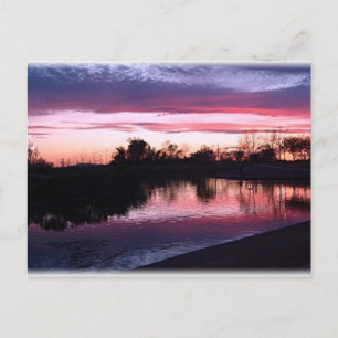 Cartão Postal Pôr do sol em rosa e azul
