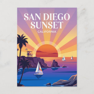 Cartão Postal Pôr do sol em San Diego Califórnia