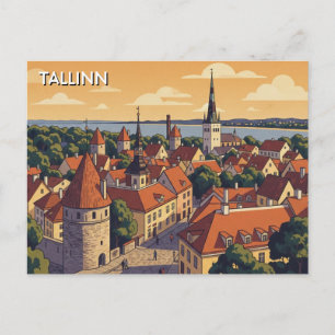 Cartão Postal Pôr do sol em Tallinn Estônia Viagem