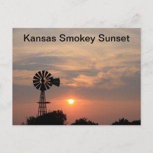 Cartão Postal Pôr do sol enevoado no Kansas