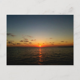 Cartão Postal pôr do sol lindo oceano amarelo laranja vermelho