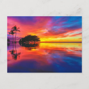Cartão Postal Pôr do sol majestoso   Praia de Wailea, Maui, Hava