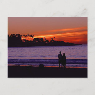 Cartão Postal Pôr do sol na praia