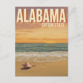 Cartão Postal Pôr do Sol na Praia do Alabama