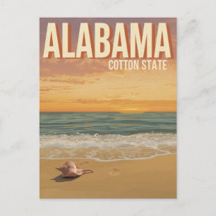 Cartão Postal Pôr do Sol na Praia do Alabama