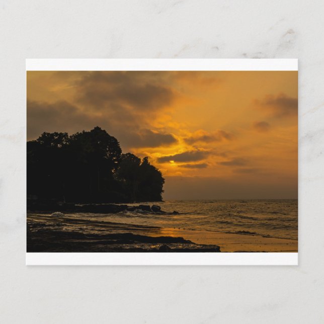 Cartão Postal Pôr do sol na praia em Webster Nova Iorque (Frente)