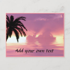 Cartão Postal Pôr do sol na praia rosa