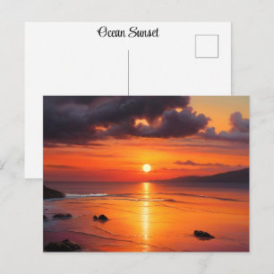Cartão Postal Pôr do sol Nascer do sol Impressionante Ondas da P