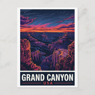 Cartão Postal Pôr do Sol no Grand Canyon Céu Noturno