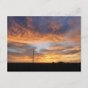 Cartão Postal Pôr do sol no Kansas Ocidental com celeiro