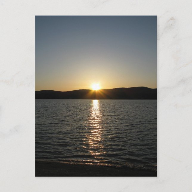 Cartão Postal Pôr do sol no lago de Onota: vertical (Frente)