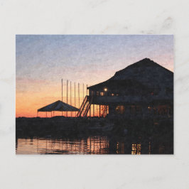 Cartão Postal pôr do sol no lago, Kingston, Ontário, no crepúscu