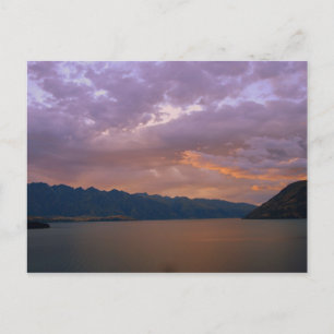 Cartão Postal Pôr do sol no Lago Wakatipu, Queenstown, NZ