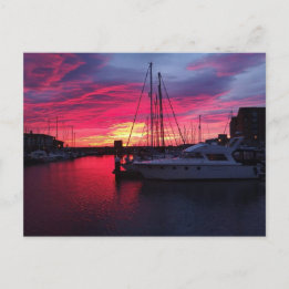 Cartão Postal Pôr do sol no Marina de Hartlepool