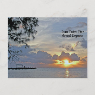 CARTÃO POSTAL "PÔR DO SOL NO PIER DE RUM POINT, GRAND CAYMAN