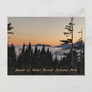 Cartão Postal Pôr do sol no Postard do Monte Rainier