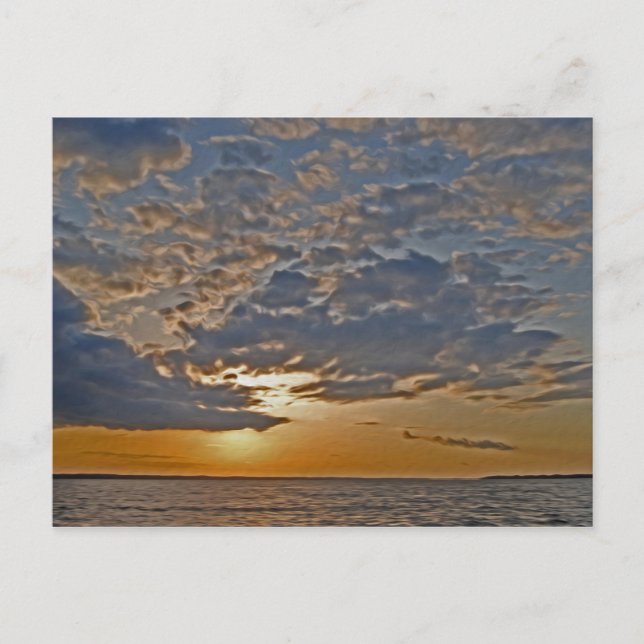 Cartão Postal Pôr do sol no rio Rappahanock (Frente)