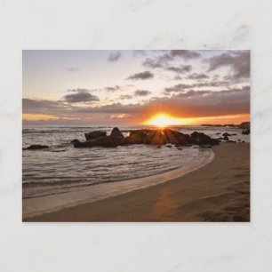Cartão Postal Pôr do sol no Salt Pond Park - Kauai, Havaí Postca