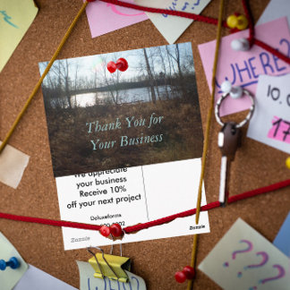 Cartão Postal Pôr do Sol Nublado Obrigado por seu Negócio