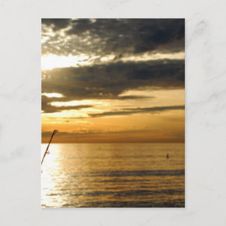 Cartão Postal pôr do sol ouro pacífico