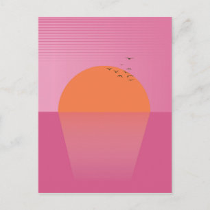 Cartão Postal Pôr do Sol Retro