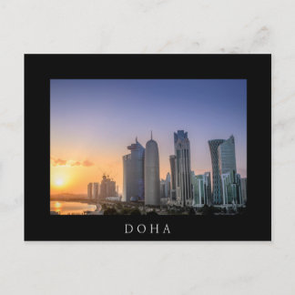 Cartão Postal Pôr do sol sobre a cidade de Doha, Catar