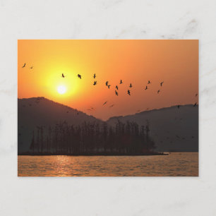 Cartão Postal Pôr do sol sobre a foto do Lago Leste