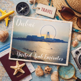 Cartão Postal Pôr do sol sobre Dubai – Cidade de Maravilhas