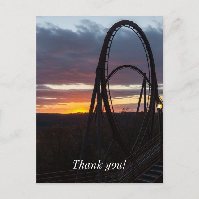 Cartão Postal Pôr do sol sobre incêndio florestal (Frente)