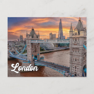 Cartão Postal Pôr do sol sobre Londres, Inglaterra, Reino Unido