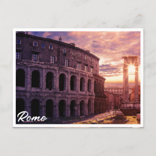 Cartão Postal Pôr do sol sobre o Coliseu de Roma em Roma