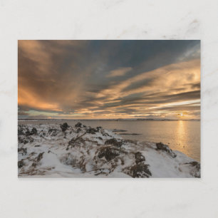 Cartão Postal Pôr do sol sobre o lago Myvatn, Islândia