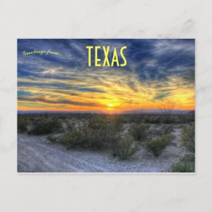 Cartão Postal Pôr do sol sobre o Parque Nacional Big Bend Texas 