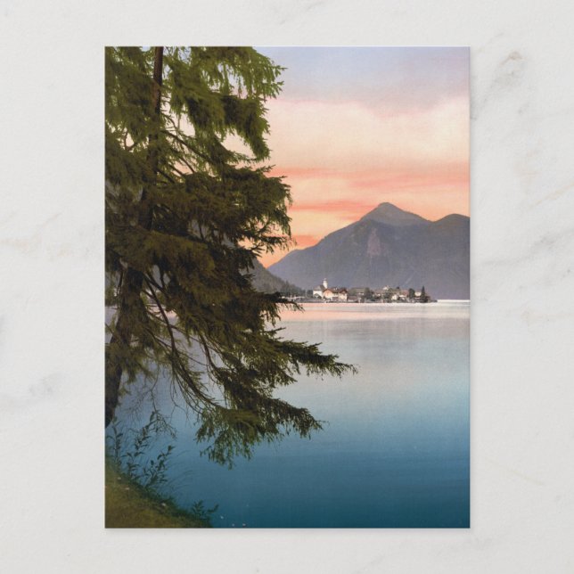 Cartão Postal Pôr do sol sobre um lago alemão (Frente)