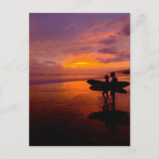 Cartão Postal pôr do sol surfar